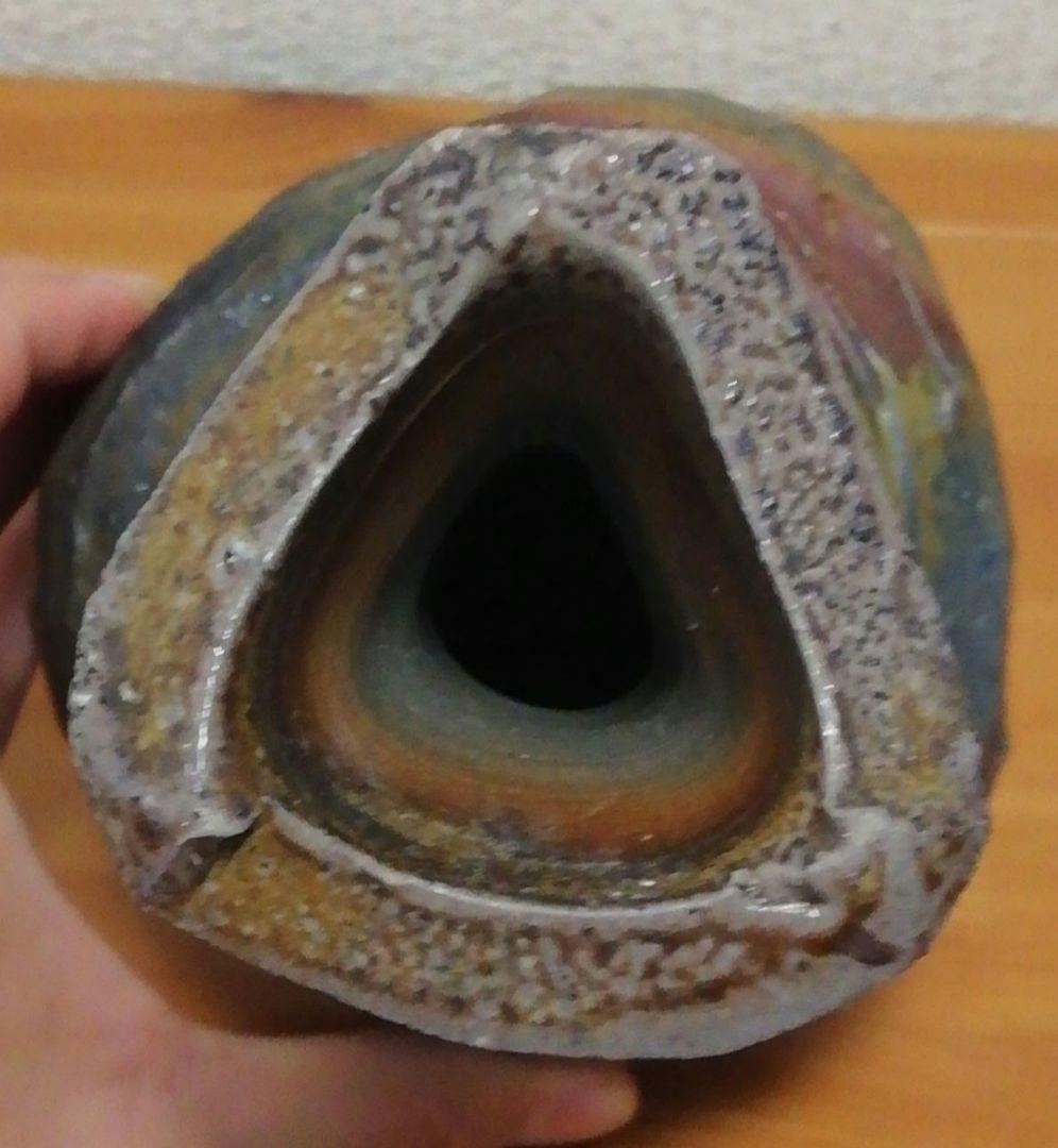 佐藤苔助作　備前焼　砧　花入　共箱　略歴付　花瓶