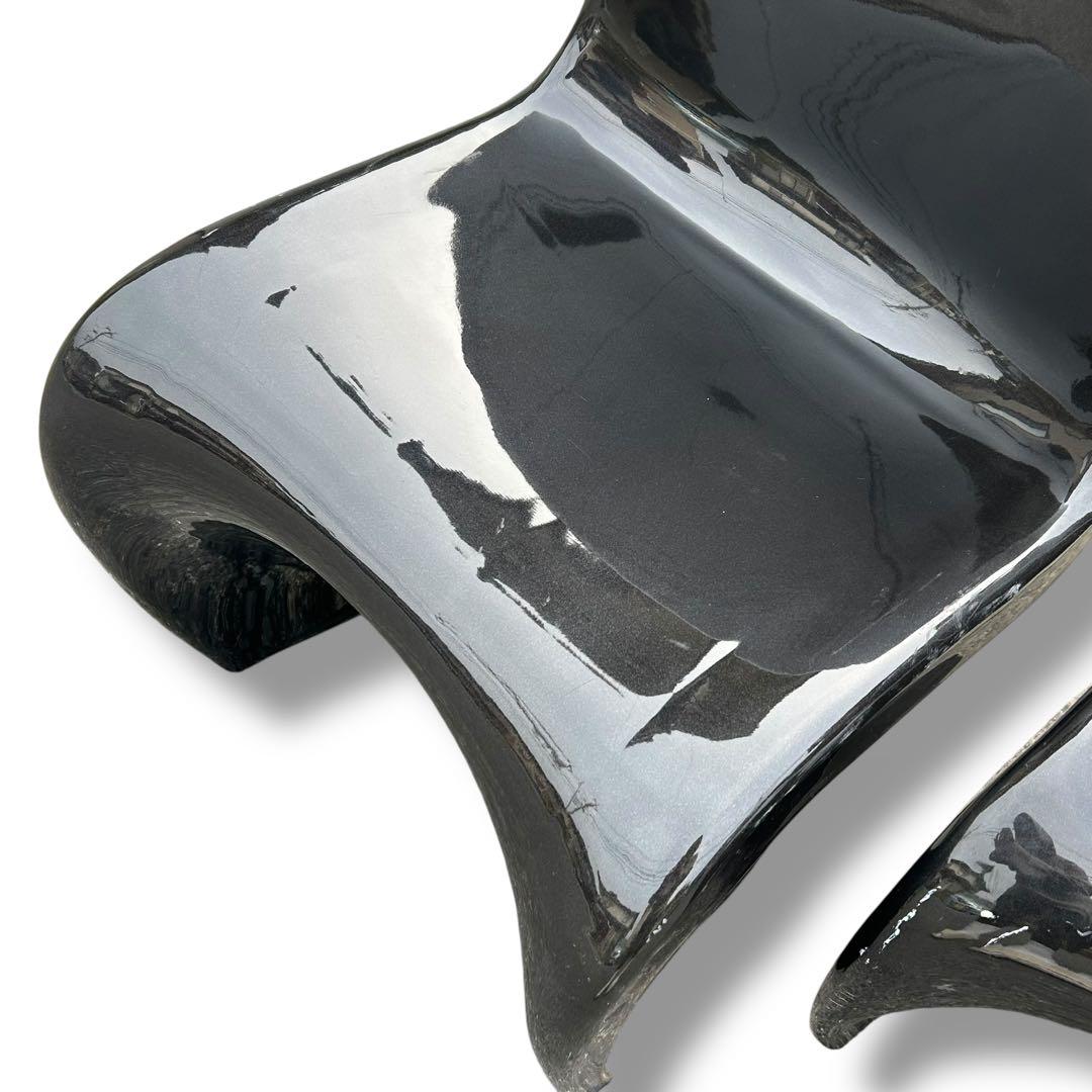 【2脚セット】パントンチェア リプロダクト ブラック 北欧 椅子 ヴィンテージ