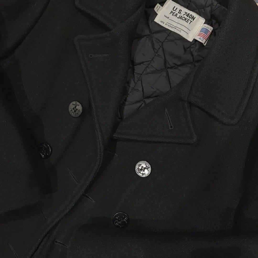 美品‼️Schott ピーコート USA製 黒 ショット キルティング 40L