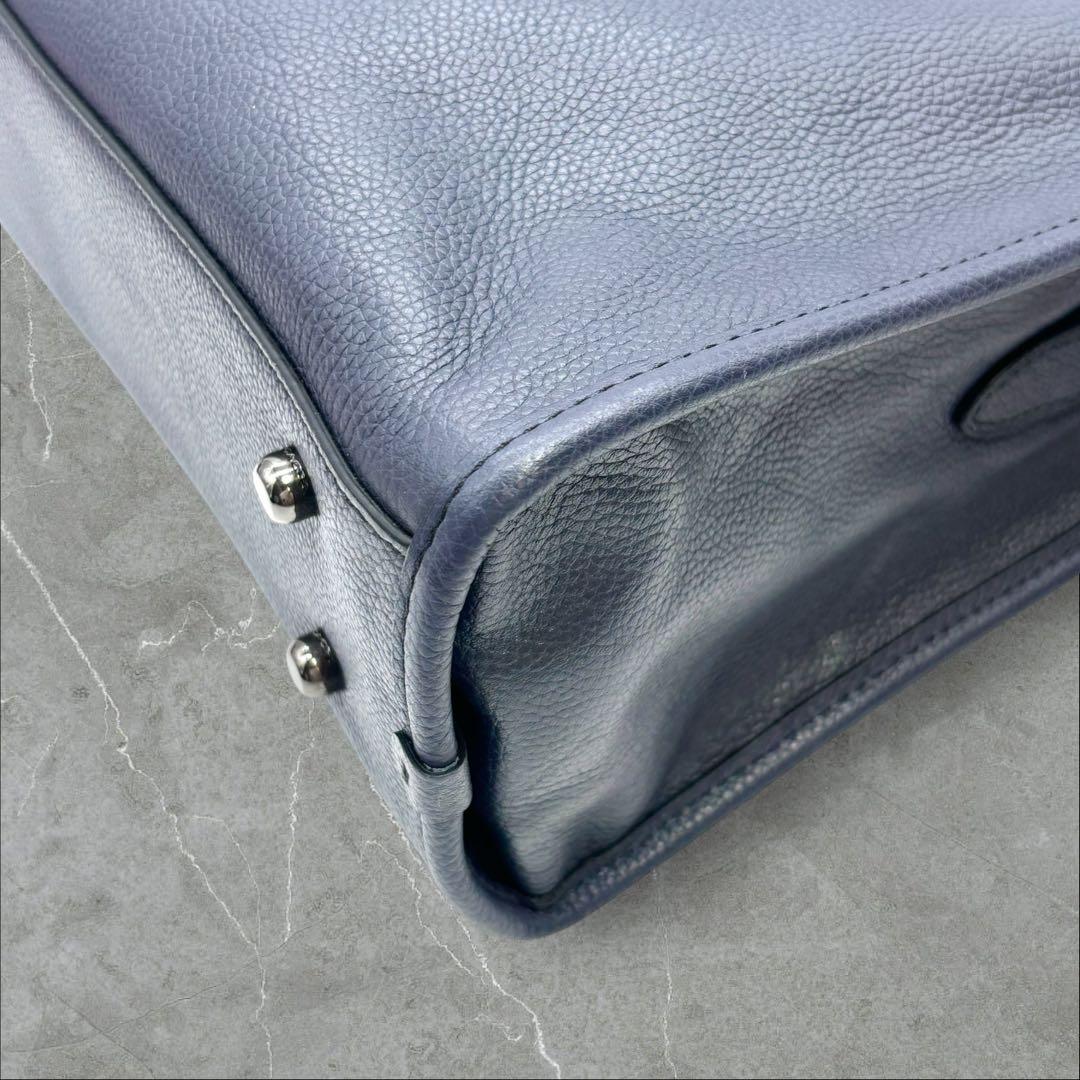 COACH ブリーフケース 2way レザー ネイビー系 71614