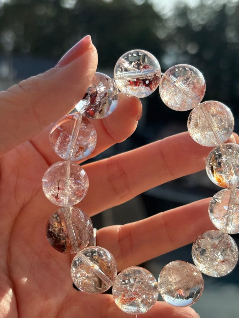 Y sh様 ♡美人大玉♡輝き15ミリUP ライモナイトインクォーツ　ブレスレット