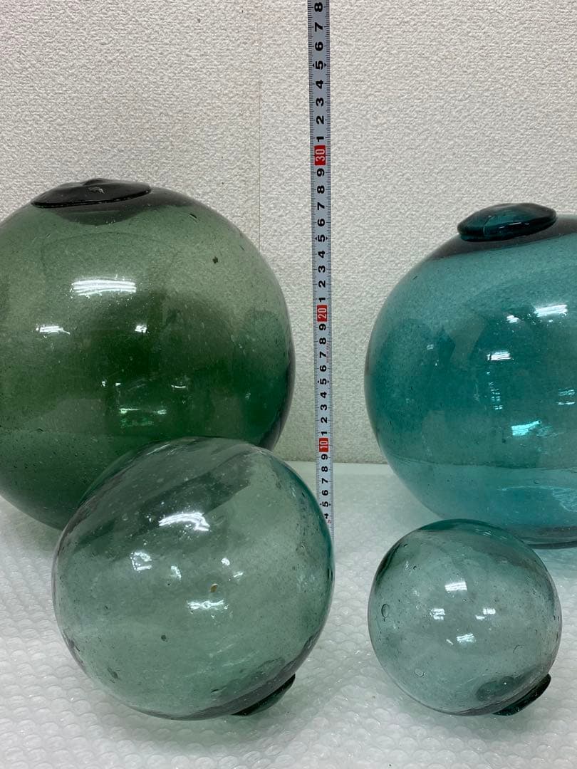 3-2421 ガラス玉・浮き玉　大小4個セット