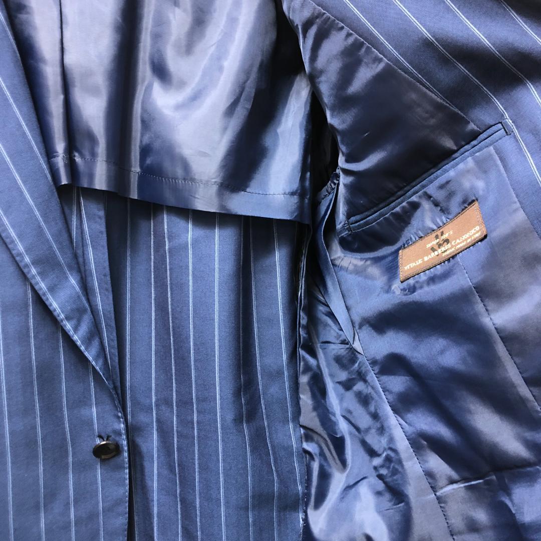 リングジャケット スーツ ブルー ストライプ 日本製 5940