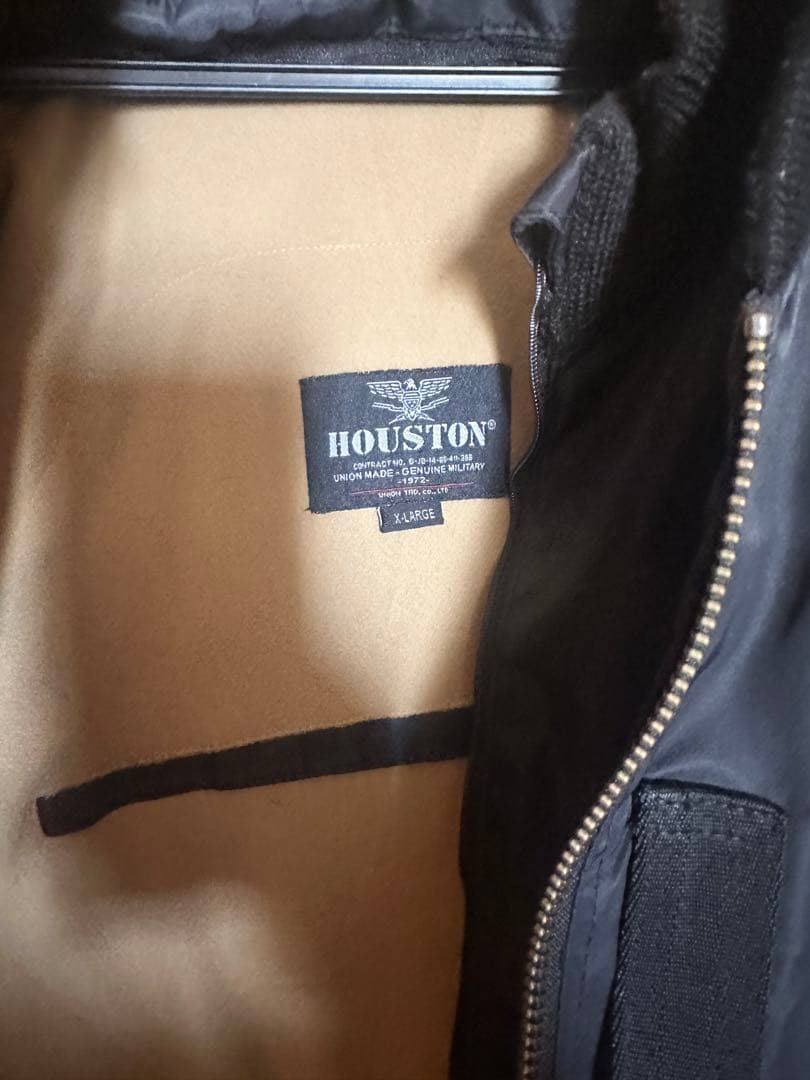 HOUSTONヒューストンMA-1 バイクジャケット ブラック