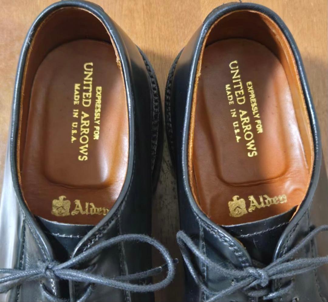 ALDEN 9901 US8 コードバンプレーントゥシューズ 短靴 靴 レザー
