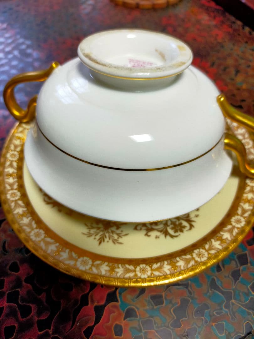 <迎賓館>ミントンティファニー　アンティーク　ダブルハンドルブイヨンカップ