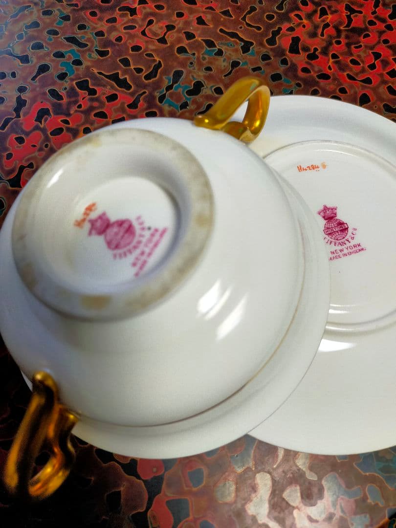 <迎賓館>ミントンティファニー　アンティーク　ダブルハンドルブイヨンカップ