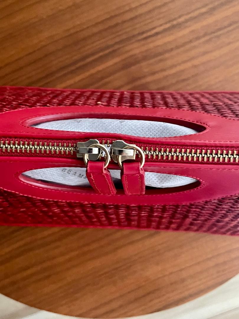 ペリーコ　美品！レザー×藤編み　クラッチ、ハンドバッグ