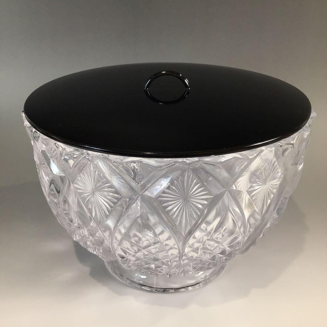 Ｐ４４８　水指　『清昌堂造』『江戸切子』『ガラス水指』『義山鉢』　紙箱　茶道具