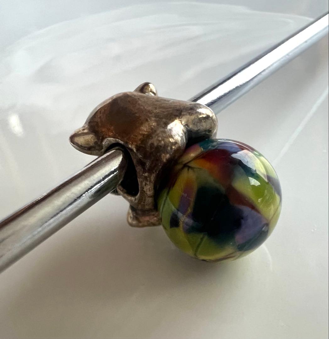 【美品・希少】トロールビーズ マーブル シルバー ミックスビーズ