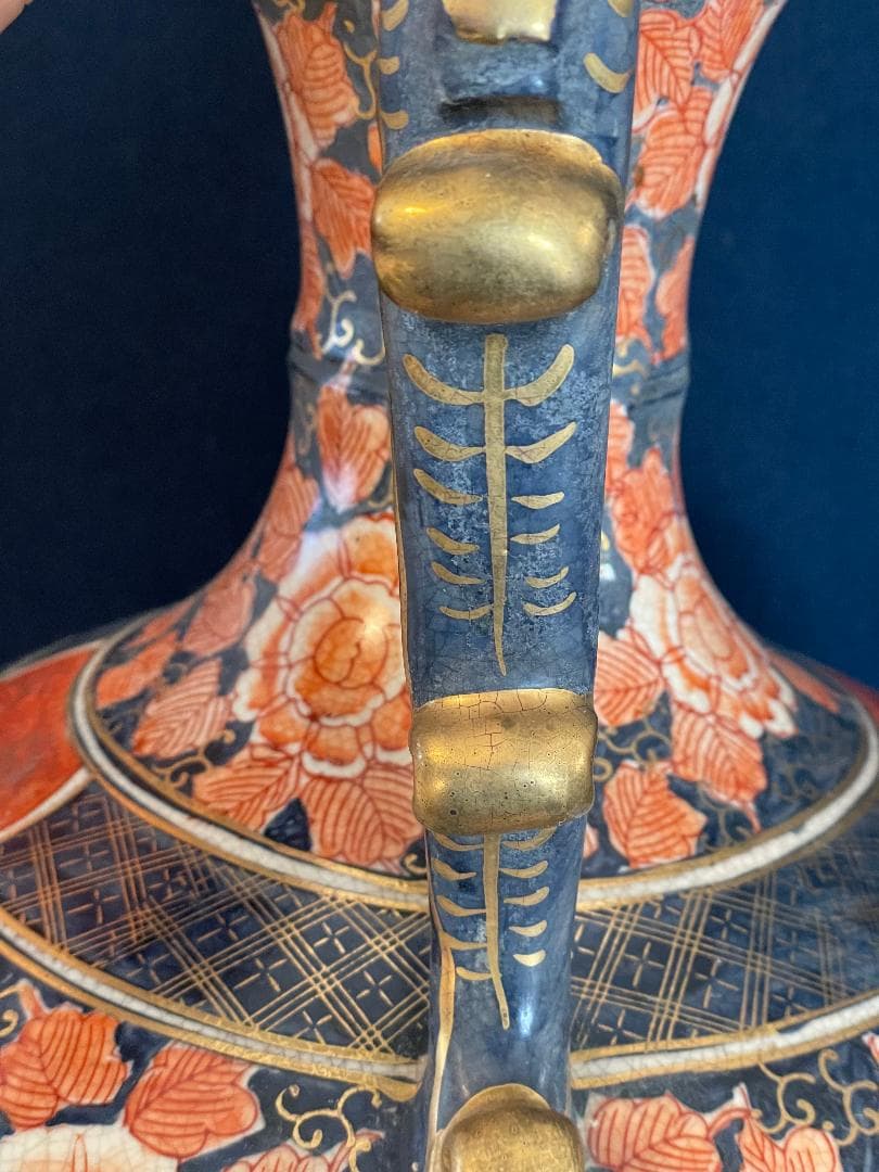 伊万里焼双龍耳大花瓶　高さ約61㎝