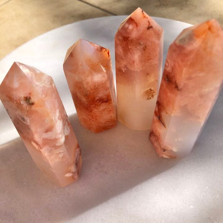 カーネリアンフラワーアゲート 4P