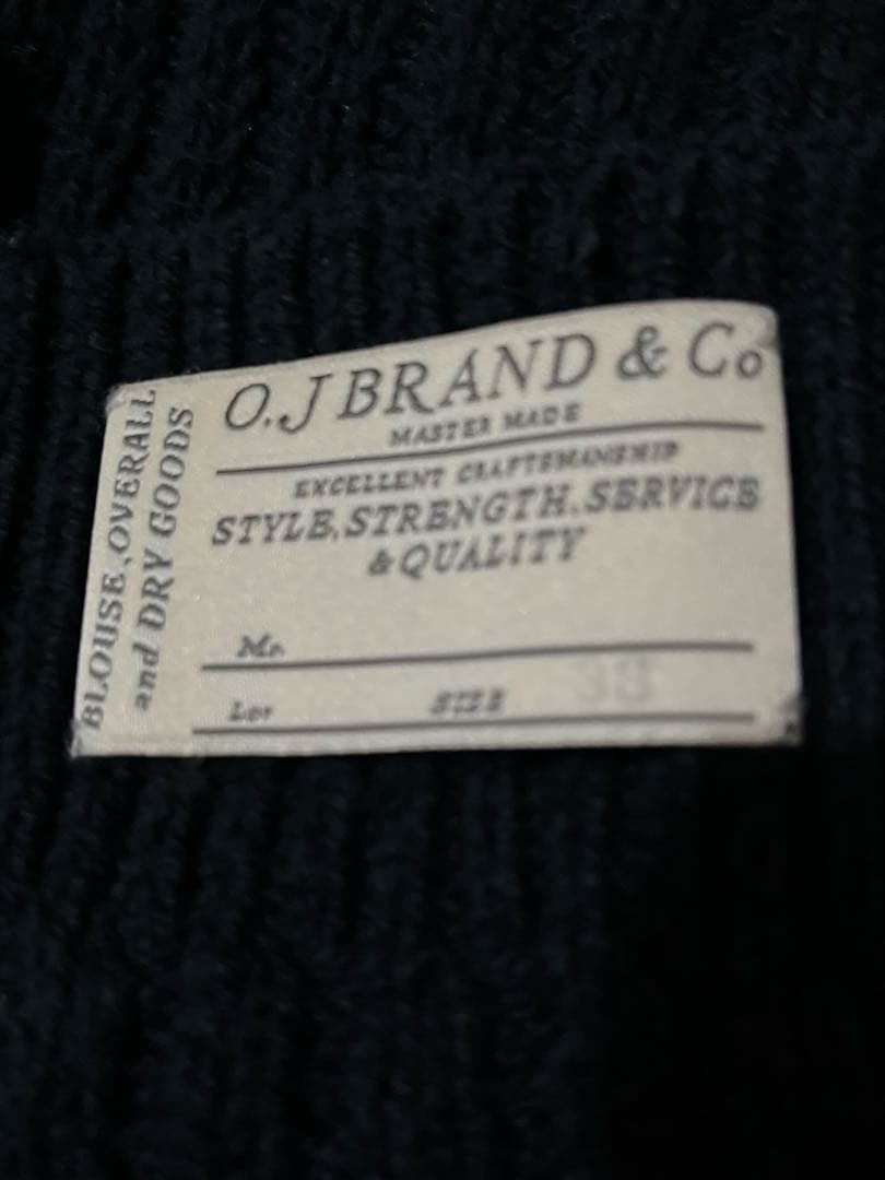 OLDJOE&CO オールドジョー　ブラック　ニット ジップアップ　38