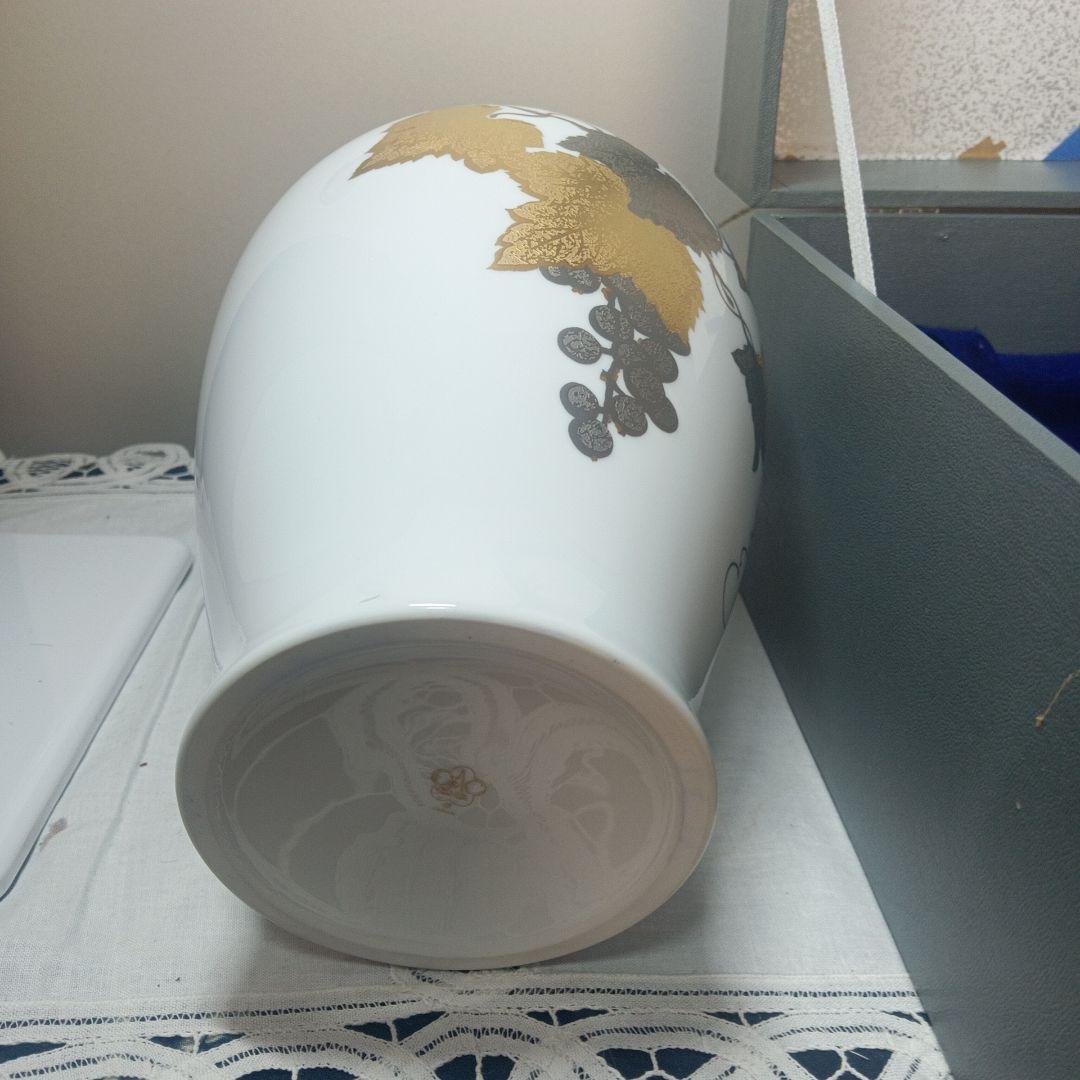 大倉陶園 金彩葡萄花器 箱付