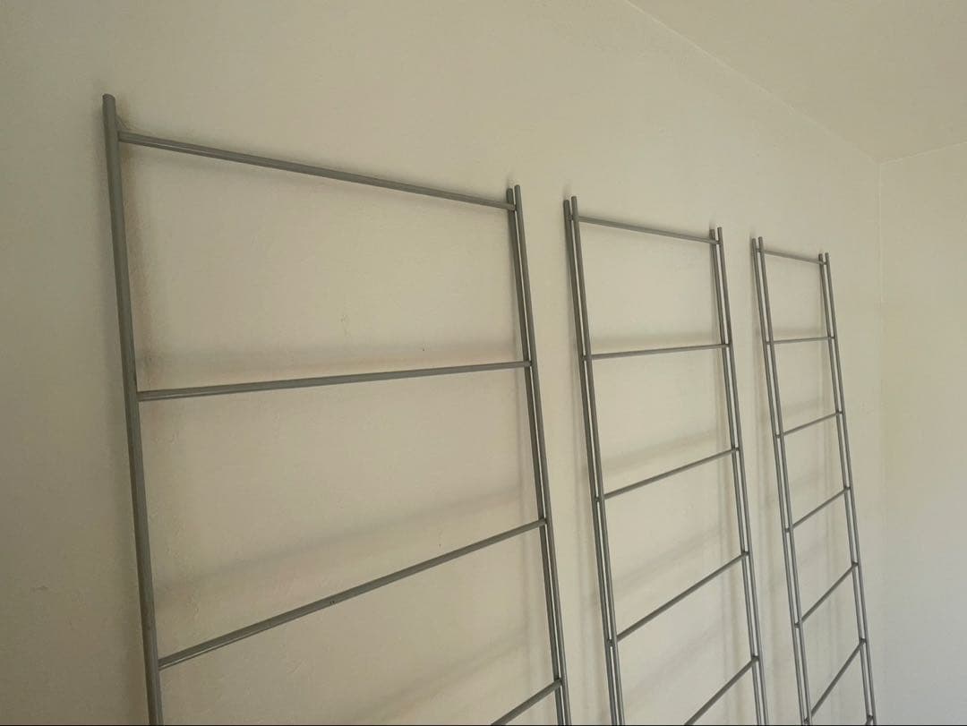 無印良品　スチールユニットシェルフ 帆立212.5cm 3本 ワードローブバー付