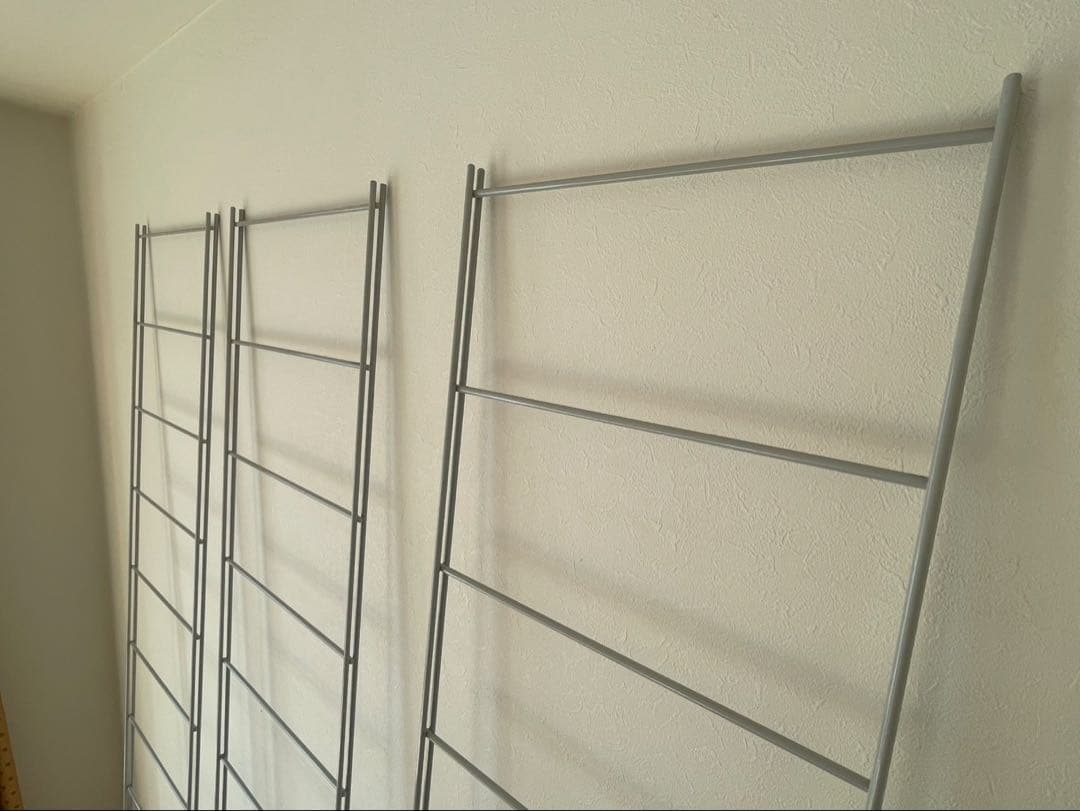 無印良品　スチールユニットシェルフ 帆立212.5cm 3本 ワードローブバー付