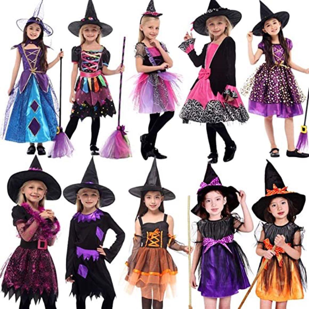 魔女 ウィッチハットガール ファンシードレス 子ども用 130～140cm