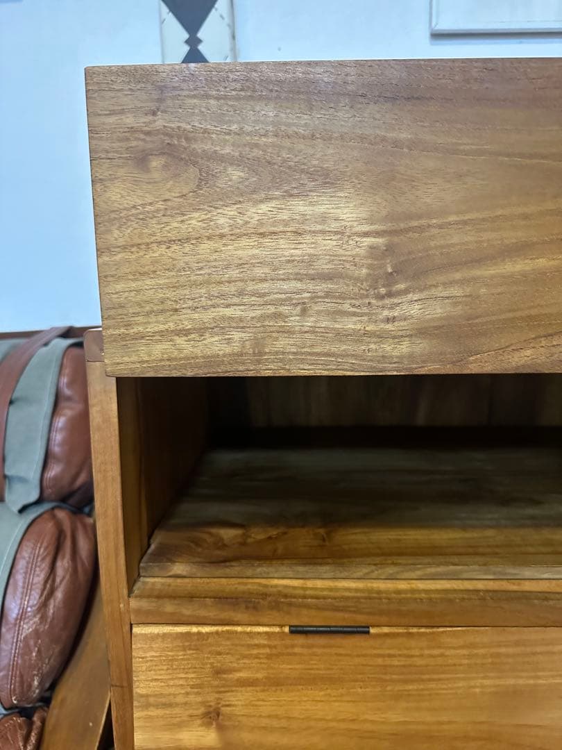 直接引き取り希望　チーク無垢材キャビネット　飾り棚　靴箱　北欧