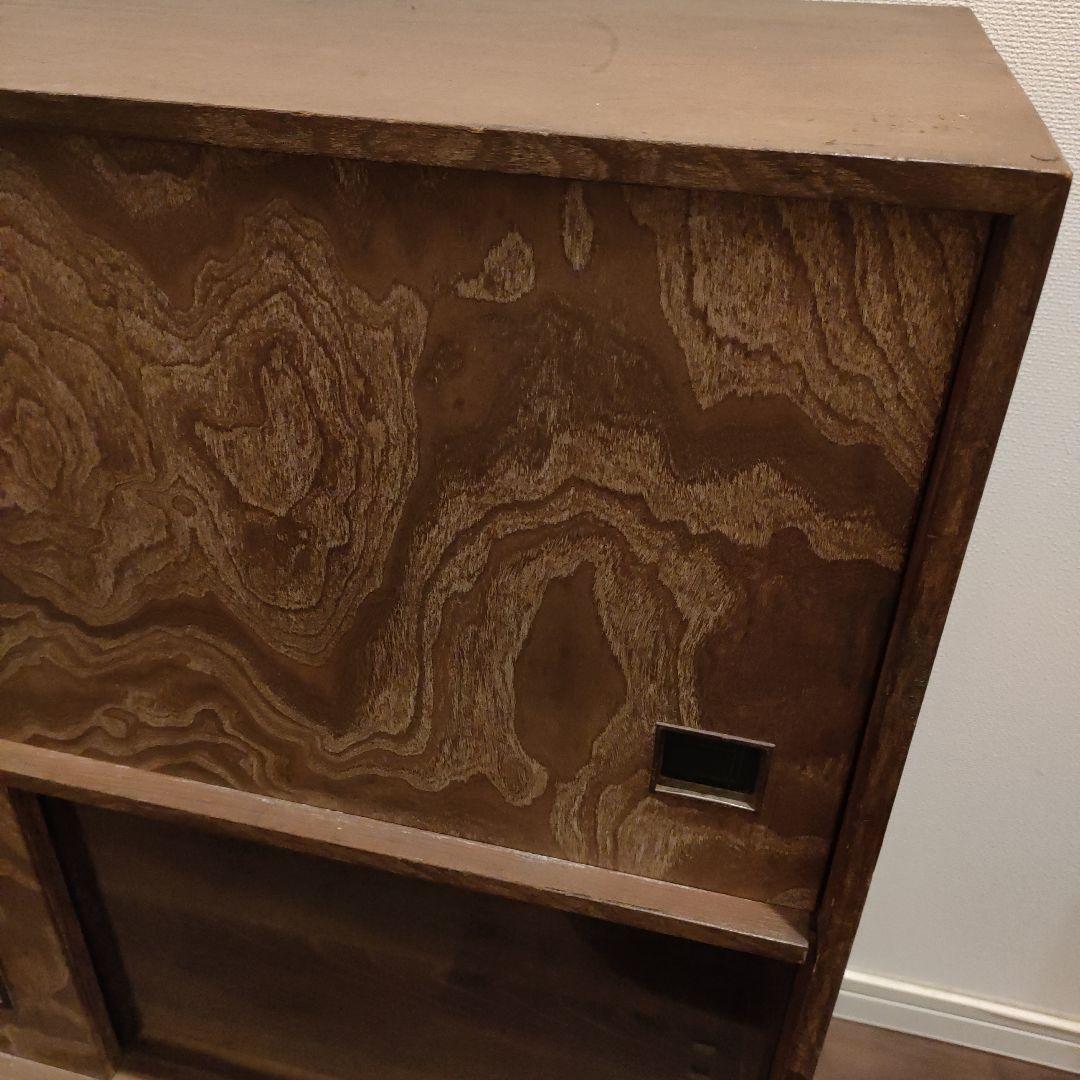 木製ガラス扉収納キャビネット