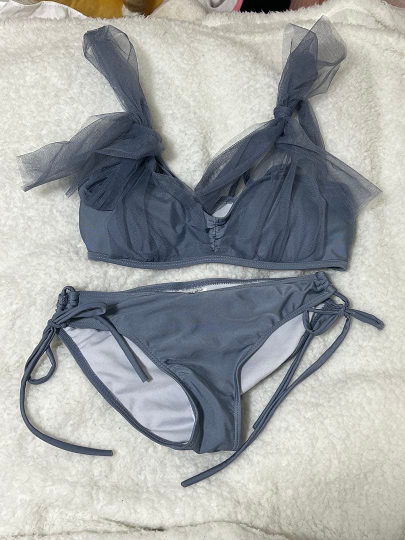 Sugar チュールリボンビキニ 2点セット 青 S