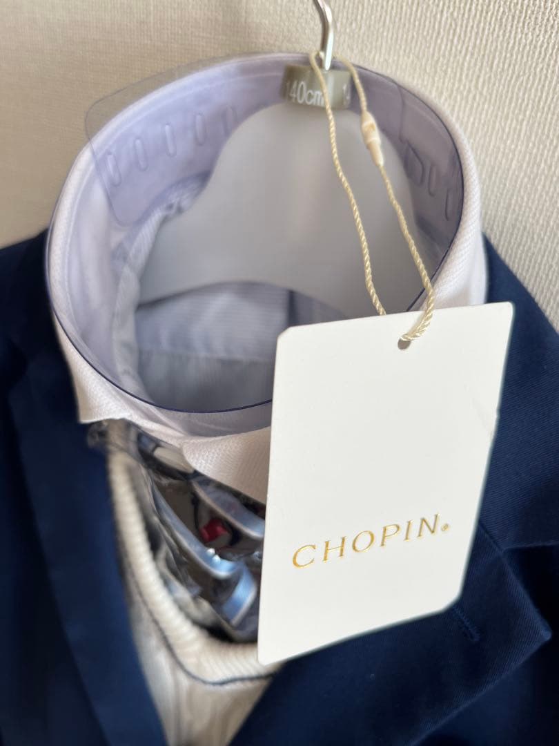 ショパン　ケーブルニットベスト付きブリティッシュスーツセット 140