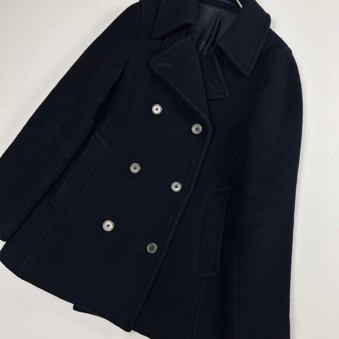 美品 マーガレットハウエル ピーコート アンゴラ カシミヤ カシミアブラック
