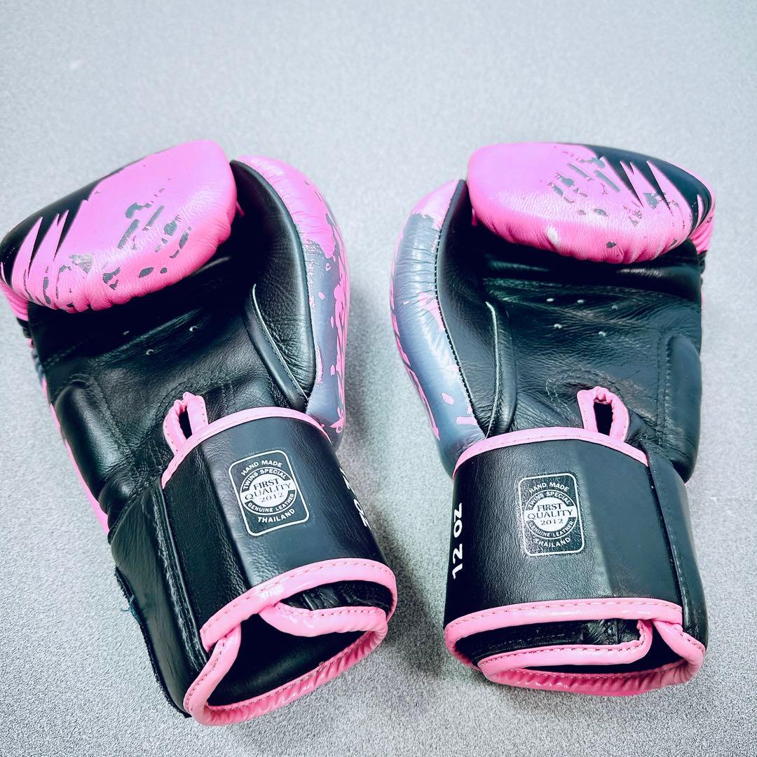 ツインズ 本革 ボクシンググローブ ドラゴン 12oz レガース セット ピンク