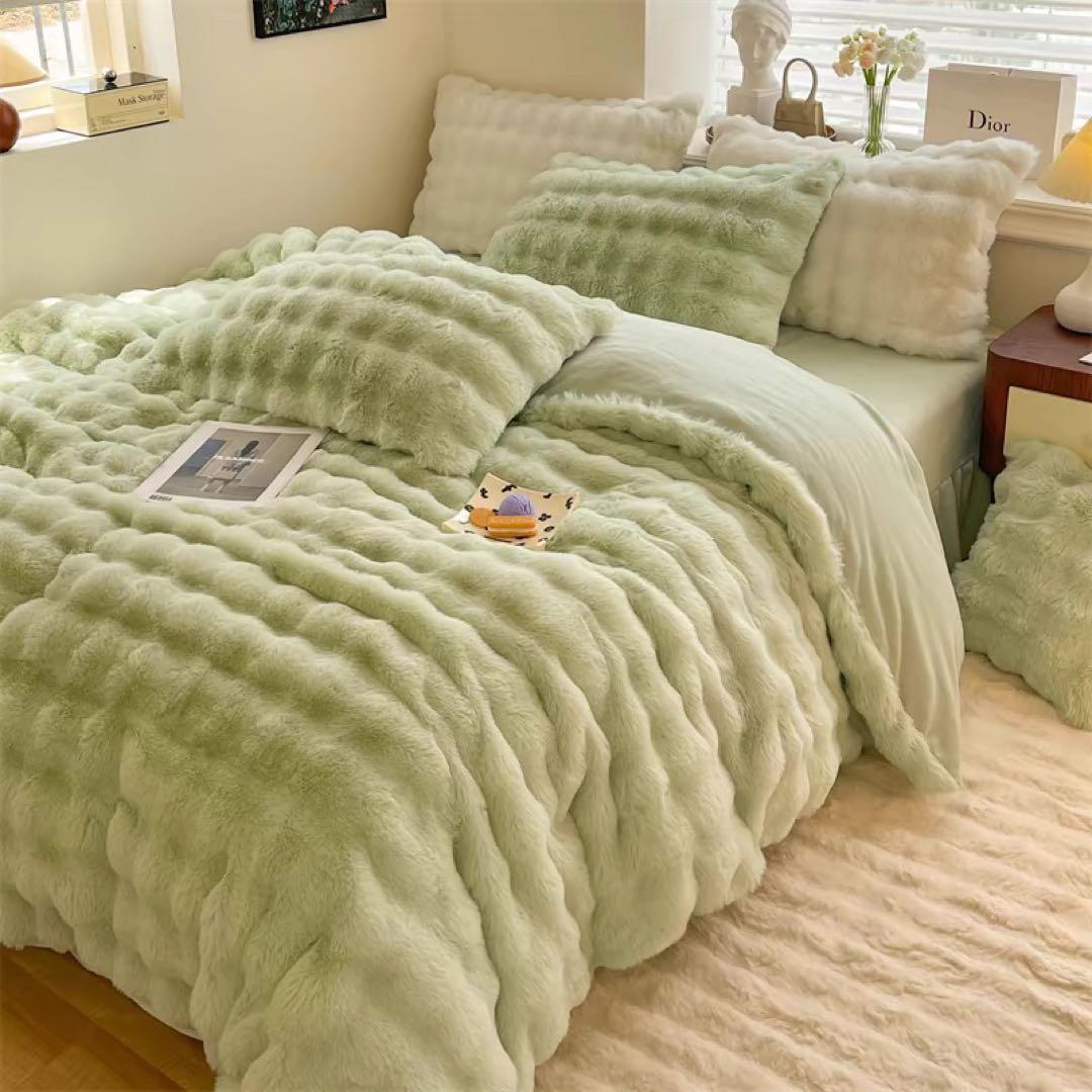 ホワイトフリースカバーセット クイーンサイズ