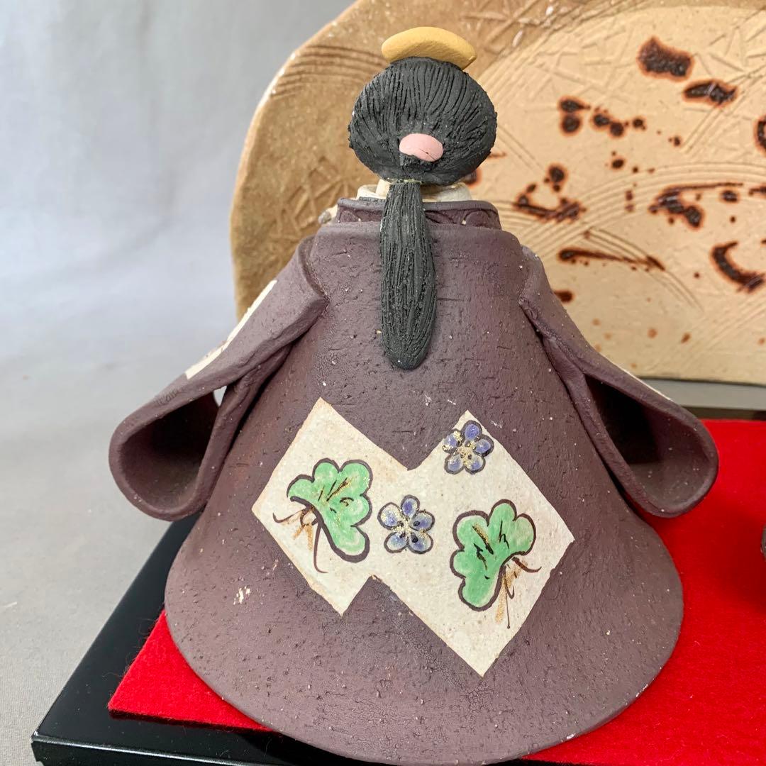 【未使用】柴立雛　衝立付　明山窯　雛人形　ひな祭り　陶