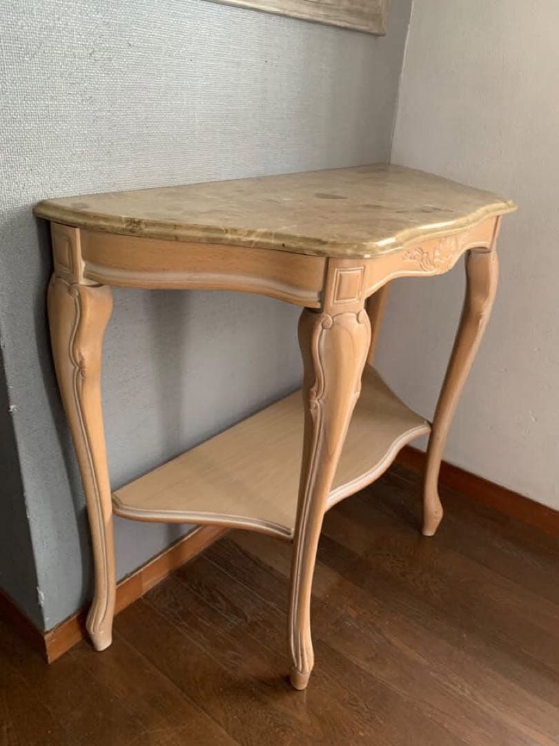 クラシック調 コンソールテーブル（大理石調天板）