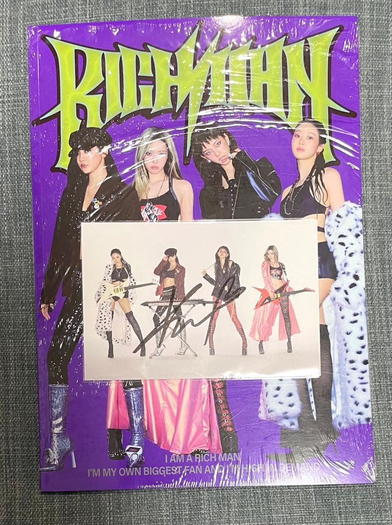 aespa カリナ 直筆サイン ポストカード & アルバム RICH MAN