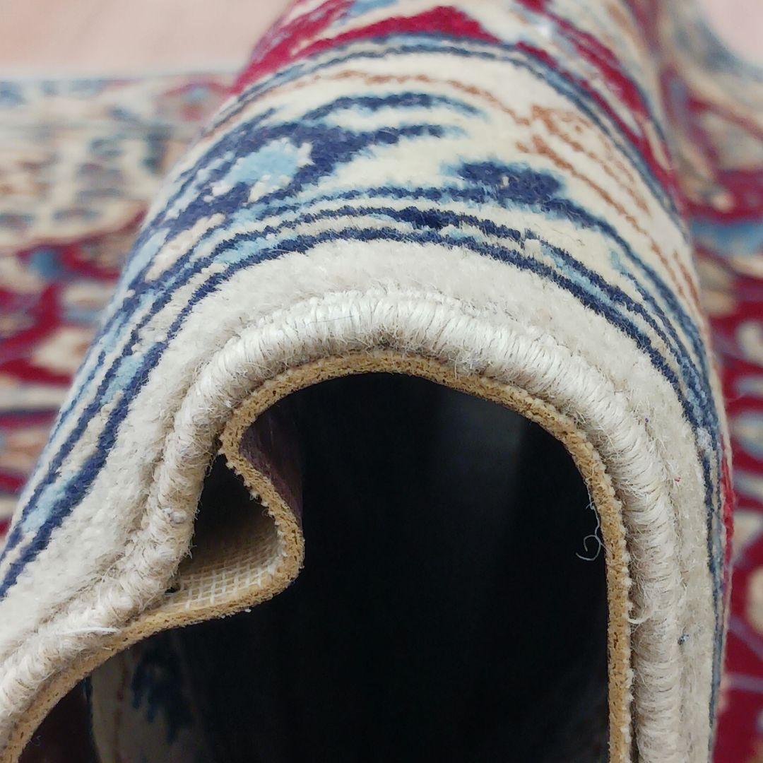 専用Y2000 ペルシャ絨毯 イラン ナイン産 ウール 手織り 127×90㎝