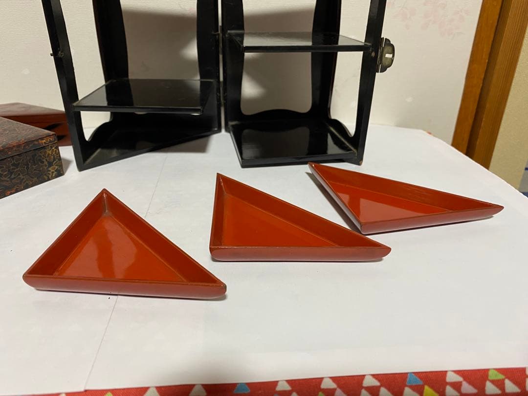 ♦明治時代工芸品 花見 野立て用 四段携帯弁当箱 提重 漆器 古美術品 骨董品