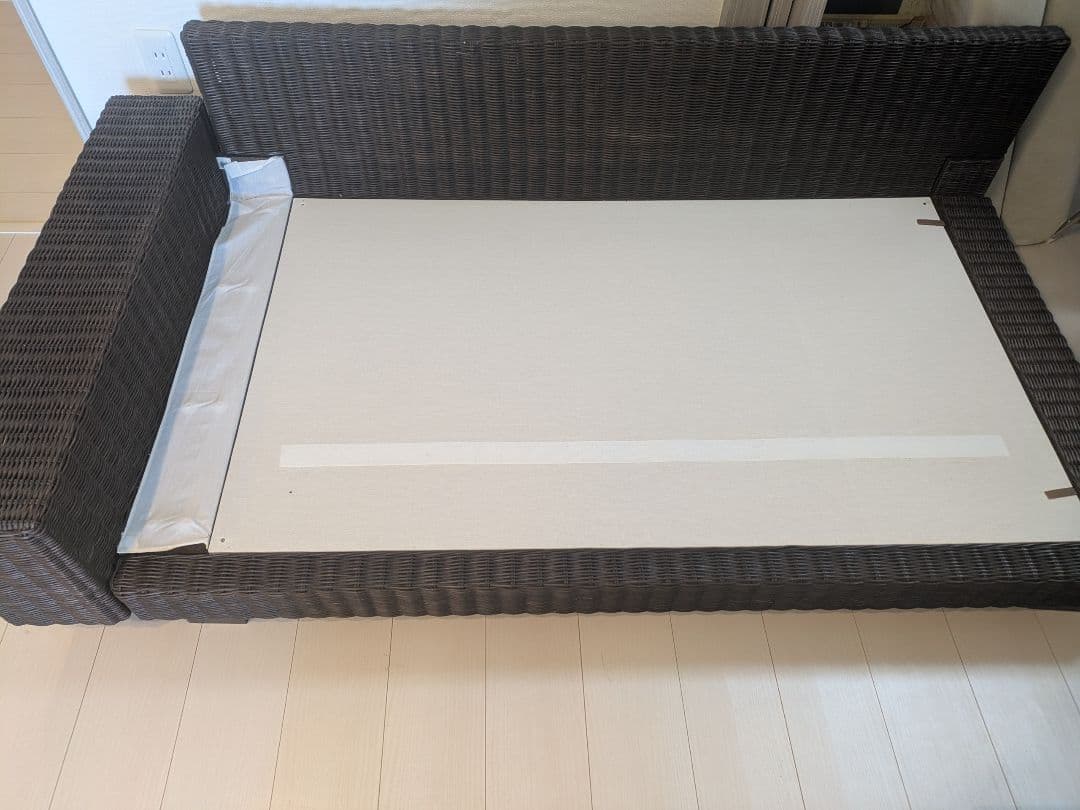 a.flat ケイ・ローソファ 右アーム (ラタン) 2.5人掛けソファ