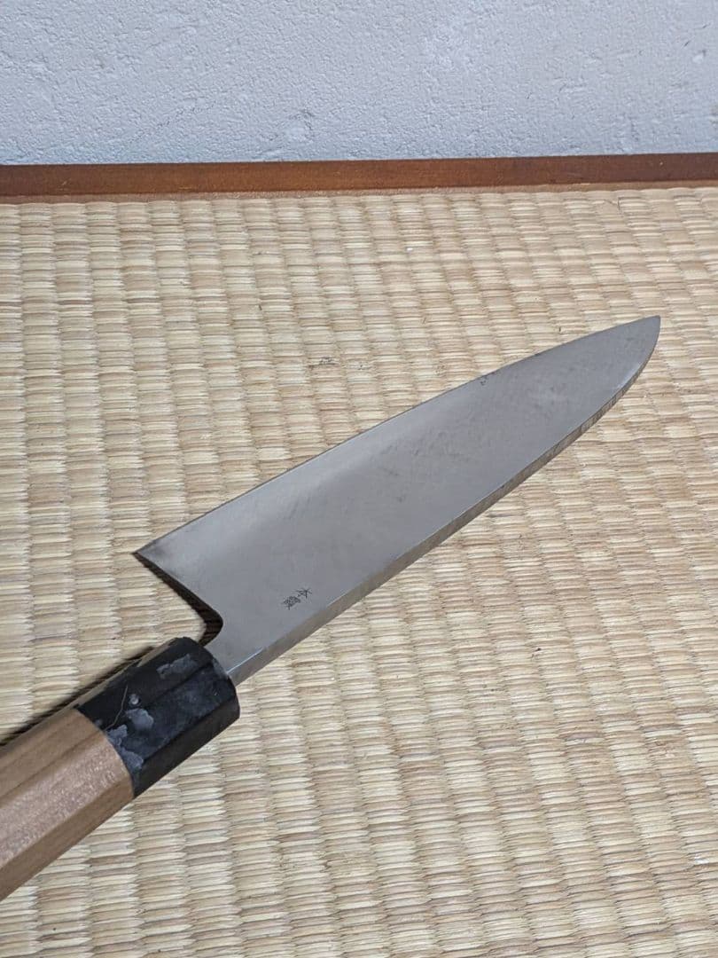高級 本霞 出刃包丁 全長37cm 刃渡31cm 研ぎ直し済 刺身包丁