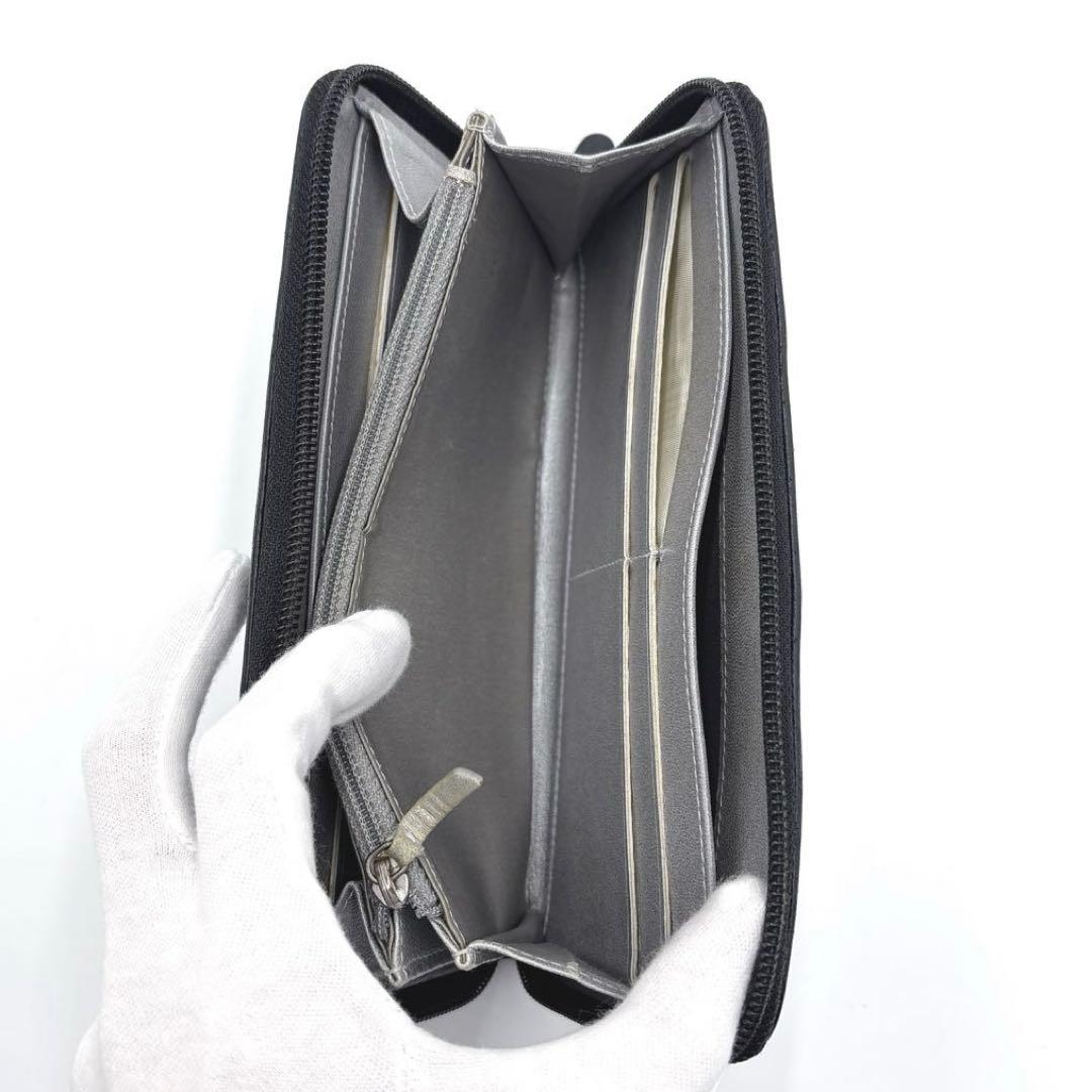 【美品】CHANEL シャネル カメリア ココマーク ラウンドファスナー 長財布