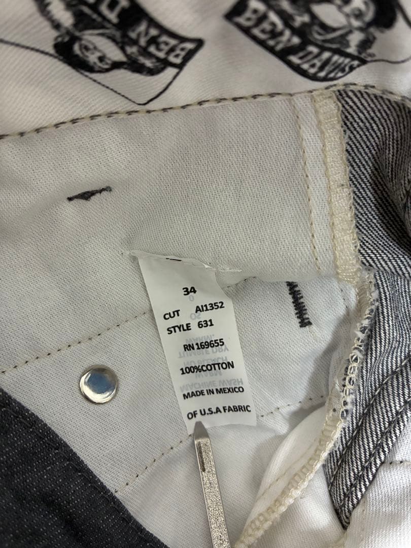 ベンデイビス ゴリラカット コットン100% デニム地 グレー 34/30