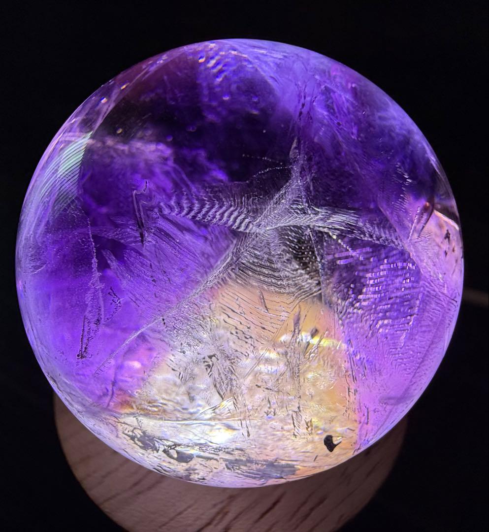 高品質 トラピッチェ アメトリン スフィア ファントム 天使の指紋 虹 天然石