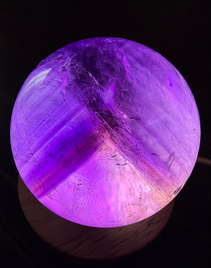 高品質 トラピッチェ アメトリン スフィア ファントム 天使の指紋 虹 天然石