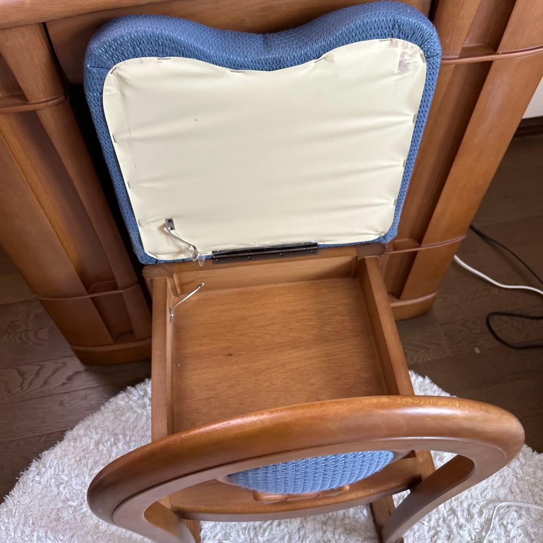 鏡台　高級三面鏡　オーク　隠し扉　フランスミラー　　椅子別売り