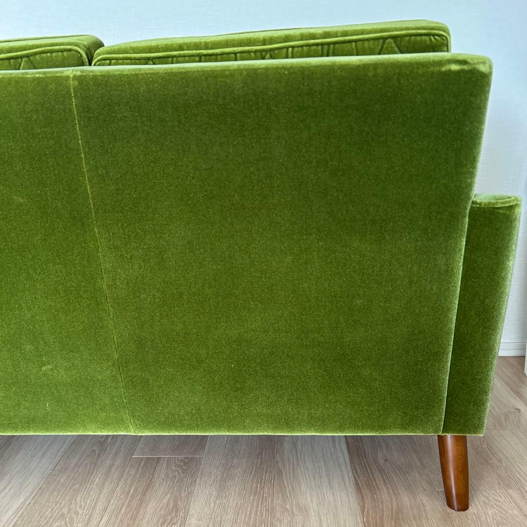 カリモク60 ロビーチェア　モケットグリーン 3シーター