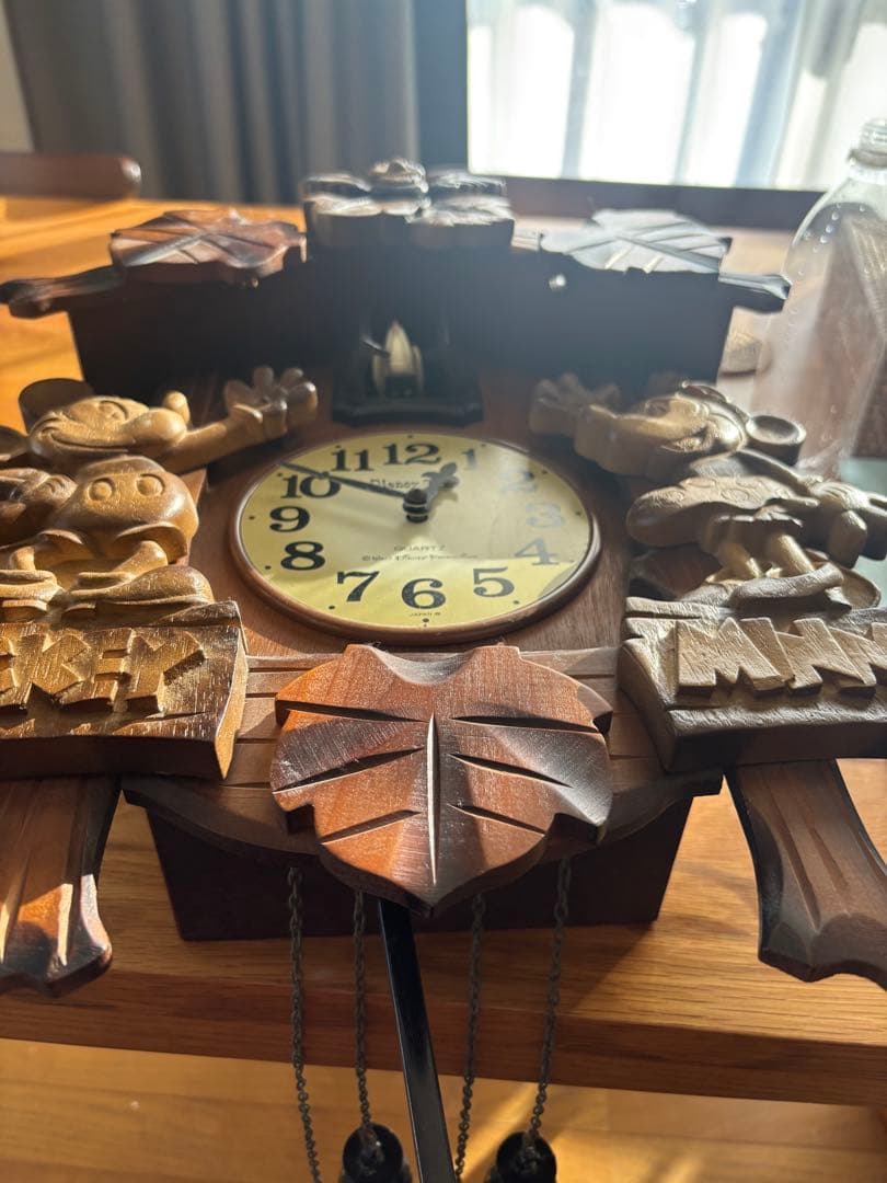 希少価値ディズニーミッキー ミニー 掛け時計鳩時計木製