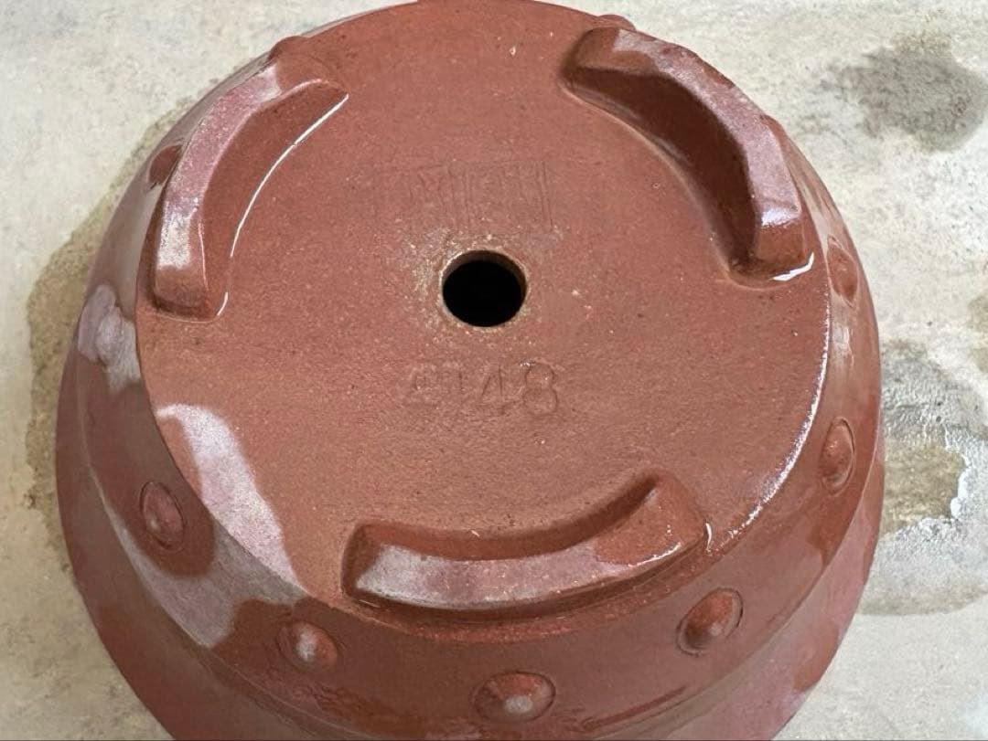 中国鉢2点セット！　刻印入りと針彫りの支那鉢　盆栽