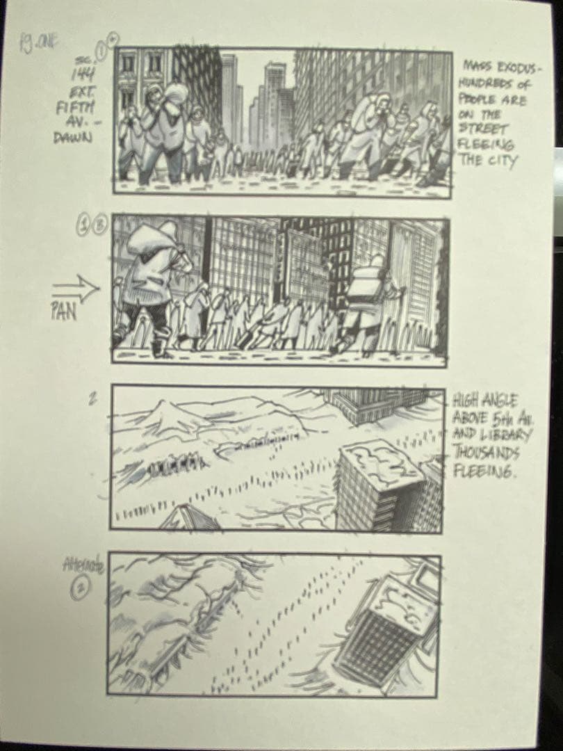 【希少】映画 デイアフタートゥモロー アートボード 絵コンテ