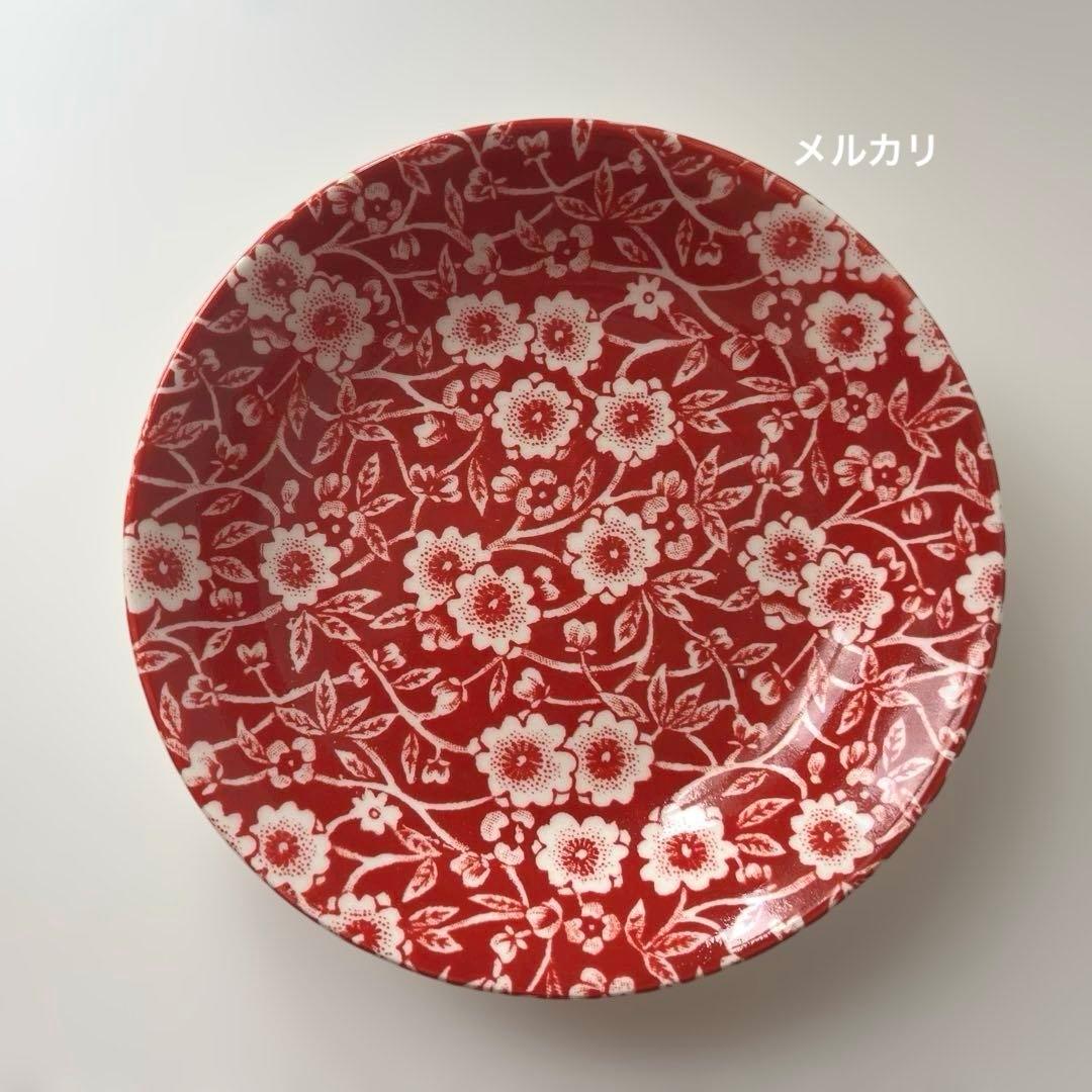 バーレイ シュガーボウル　レッドキャリコ　プレート　フルーツプレート　ゆのみ