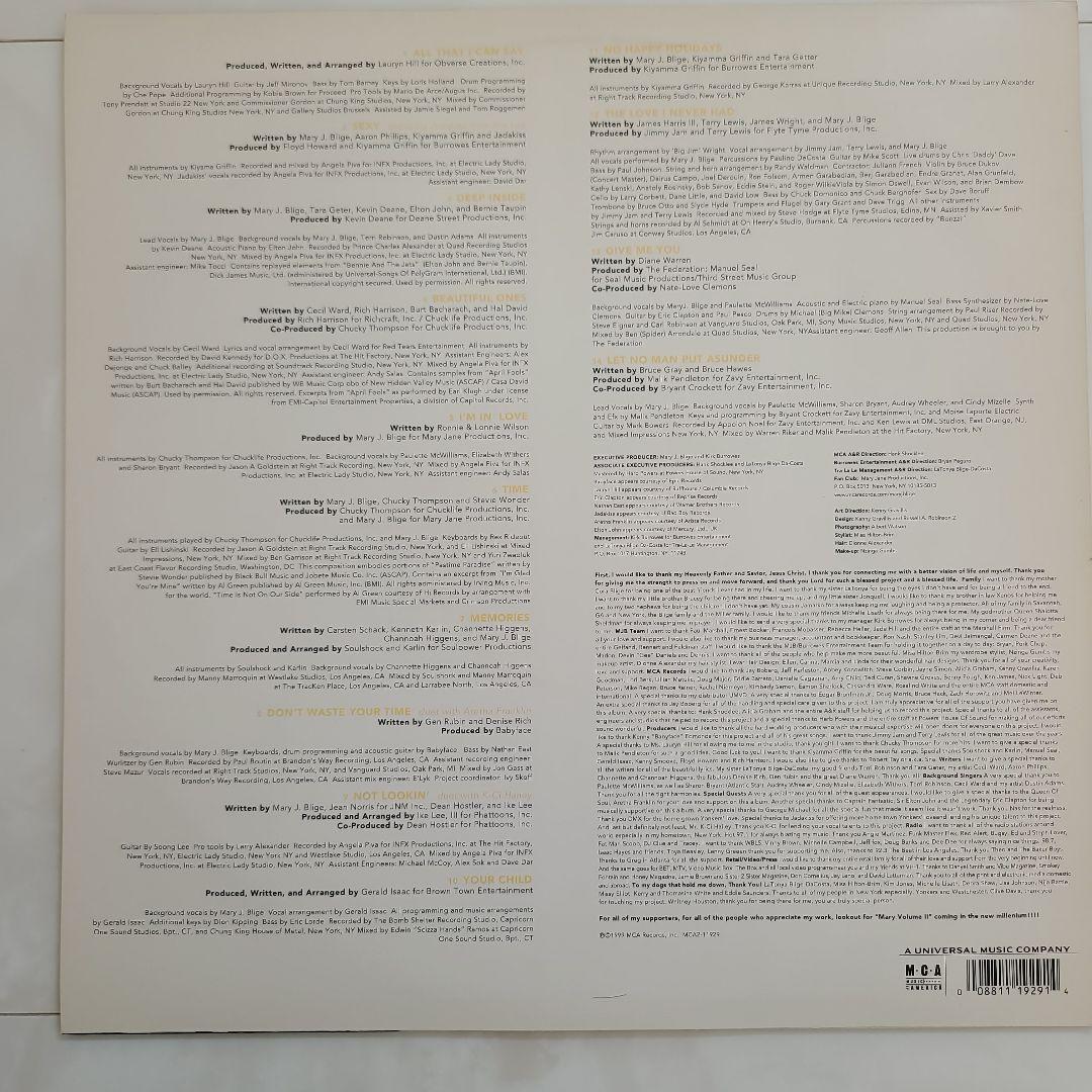 ★ＵＫ・ＵＳオリジナル盤★『メアリーＪ・ブライジ』ＬＰ２枚セット