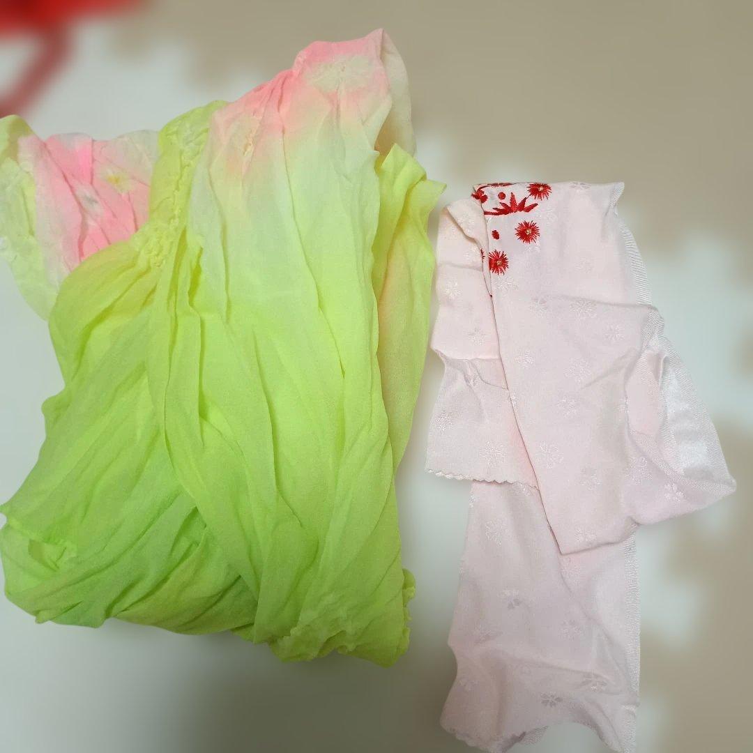 七歳　七五三 着物と着物セット　色赤と黄色