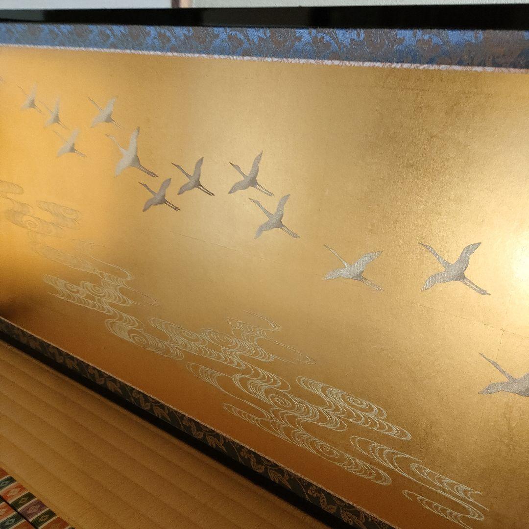 雛人形　雛道具 箔押 流水屏風　粋宝(すいほう)作　高さ46cm (屏風のみ)