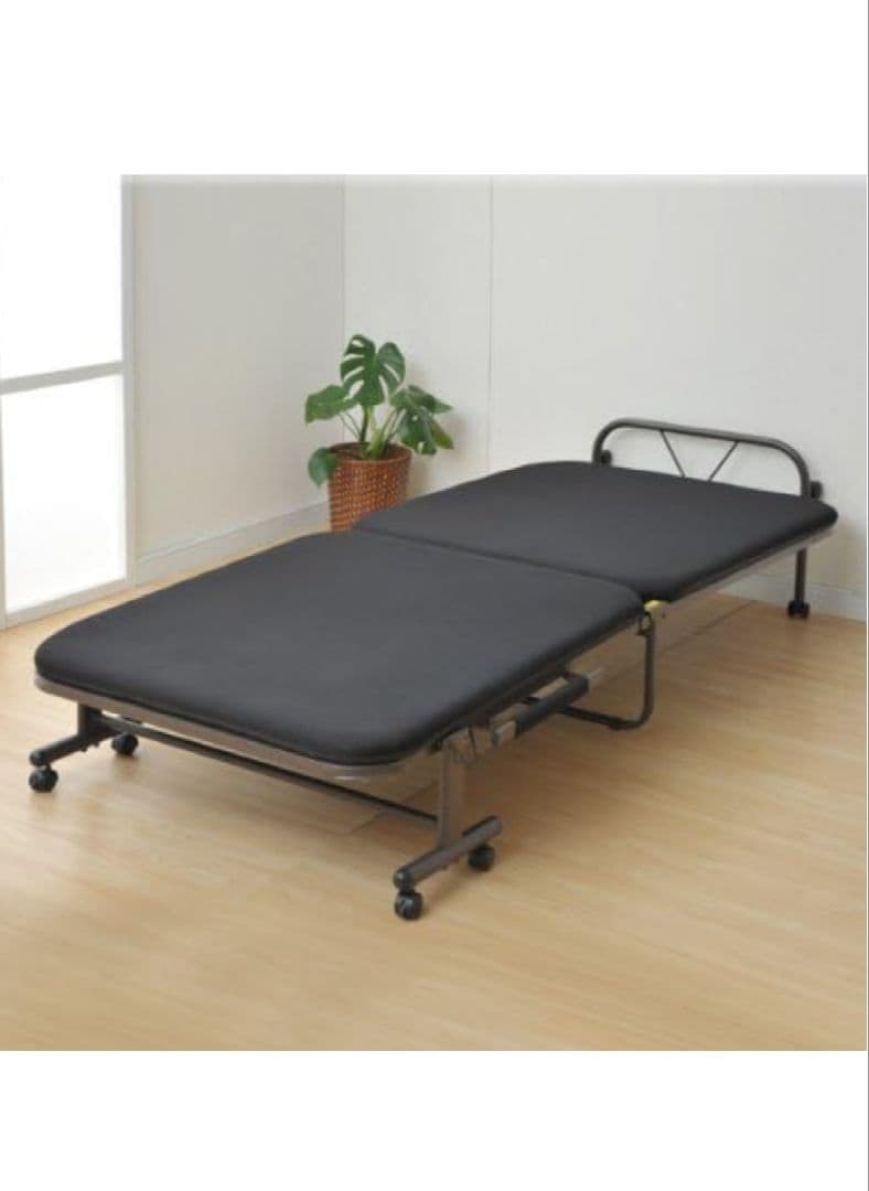 【直接引渡し希望】山善　YAMAZEN　折りたたみ　ベッド　シングル　ブラック