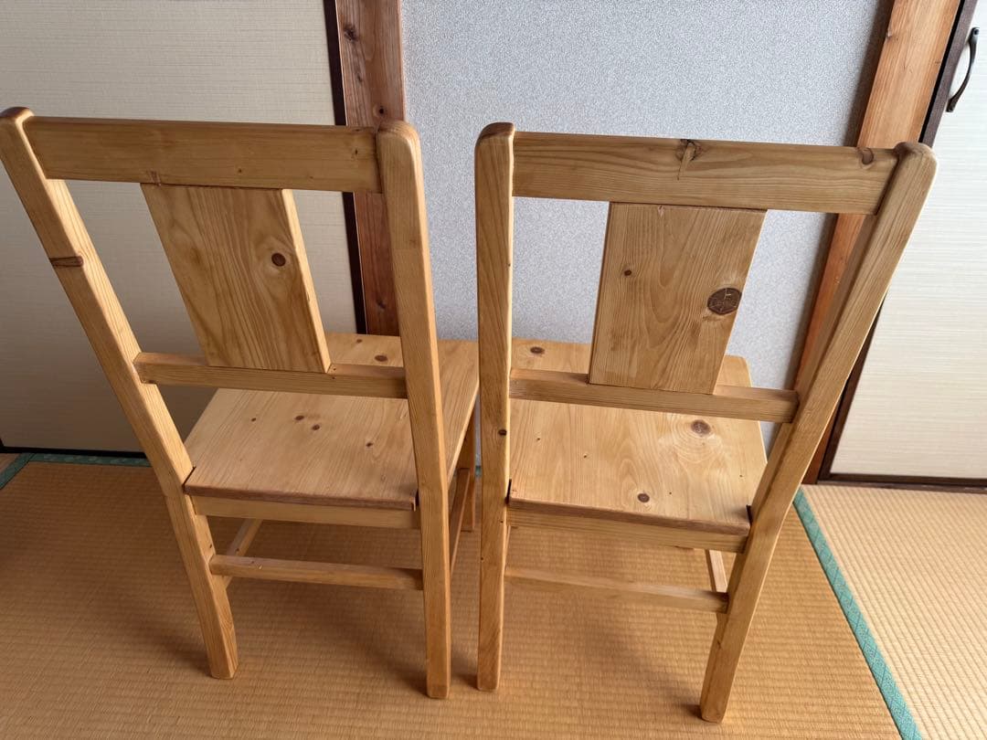 天然木パイン無垢材 ダイニングチェア